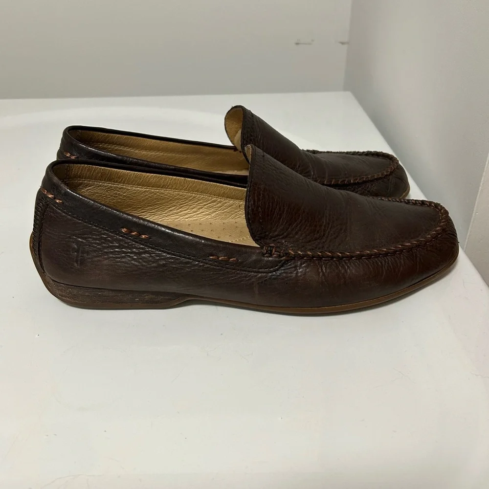 Frye Dark‎ Brown Leather Slip-On Loafers